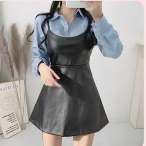 Bustier leather dress